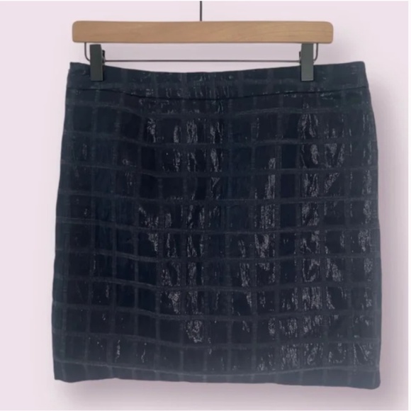 Windowpane Checkered Checker Poly Cotton Business Casual Chic Hip Mini Skirt - Picture 1 of 6